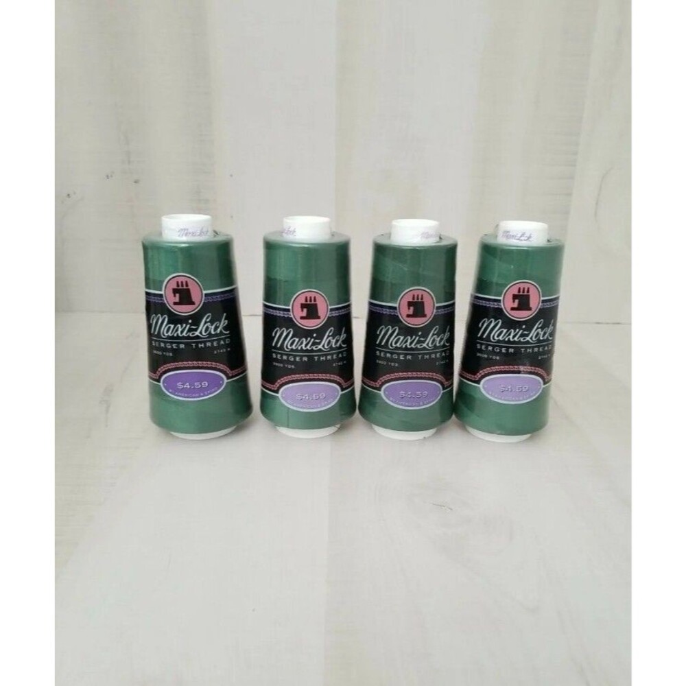 4 Maxi Lock Serger Thread 3000 Yard Cone Polyester Thread Churchill Green New